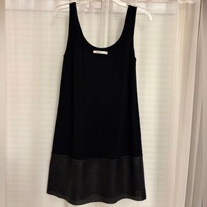 Bailey 44 Black Sleeveless Shift Dress with Mesh Trim